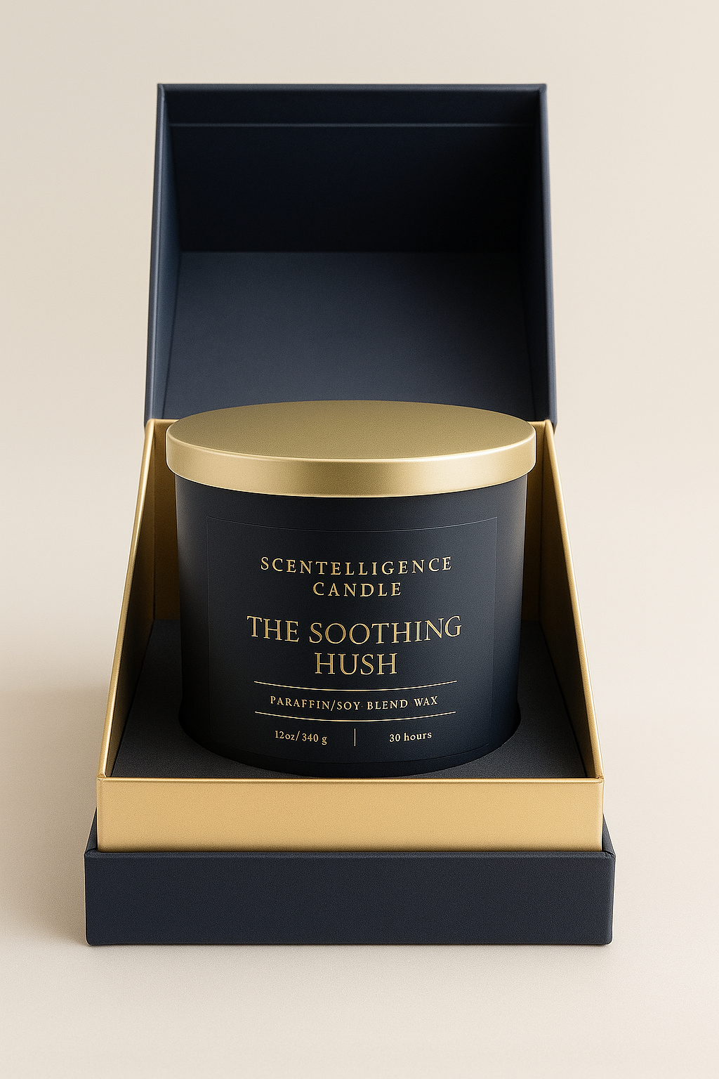 The Soothing Hush Candle – Luxury Orange, Cinnamon & Herbal Musk Scented Candle