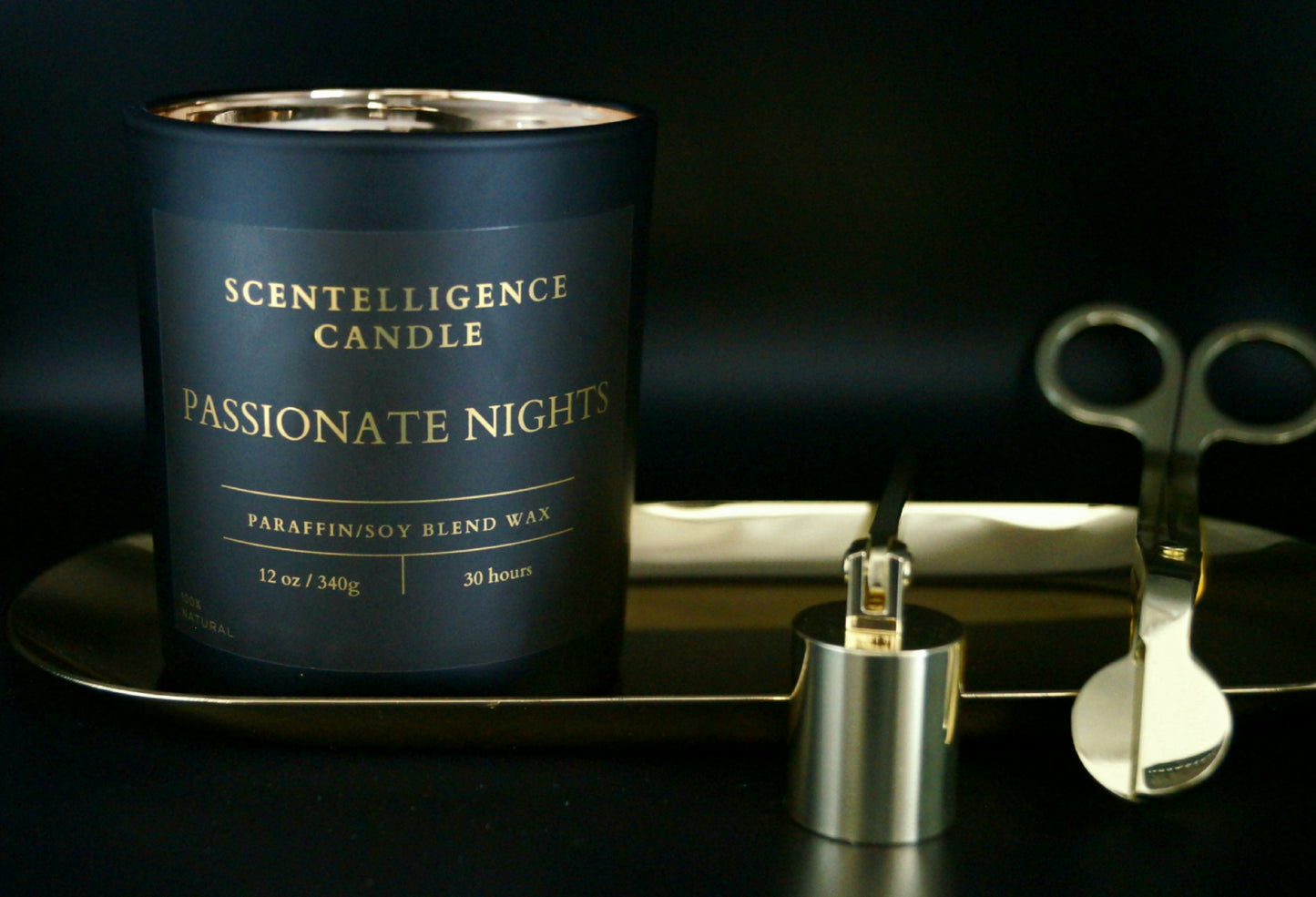 Passionate Nights Candle – 12oz Hand-Poured | Red Currant, Black Pepper & Patchouli Paraffin/Soy Blend