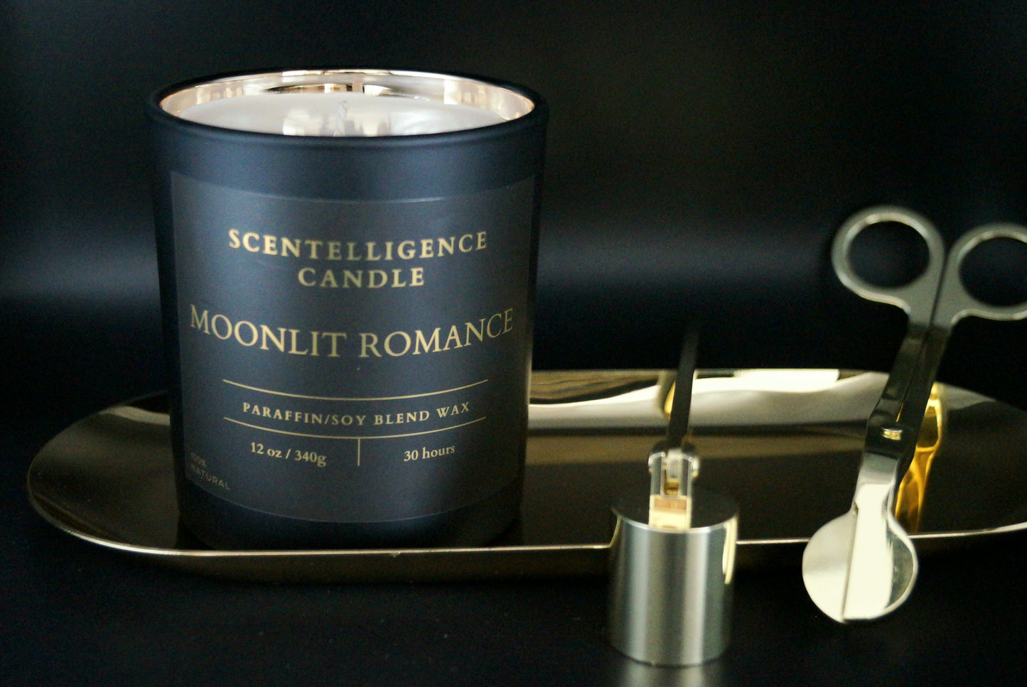 Moonlit Romance Candle – 12oz Hand-Poured | Jasmine & White Musk Paraffin/Soy Blend