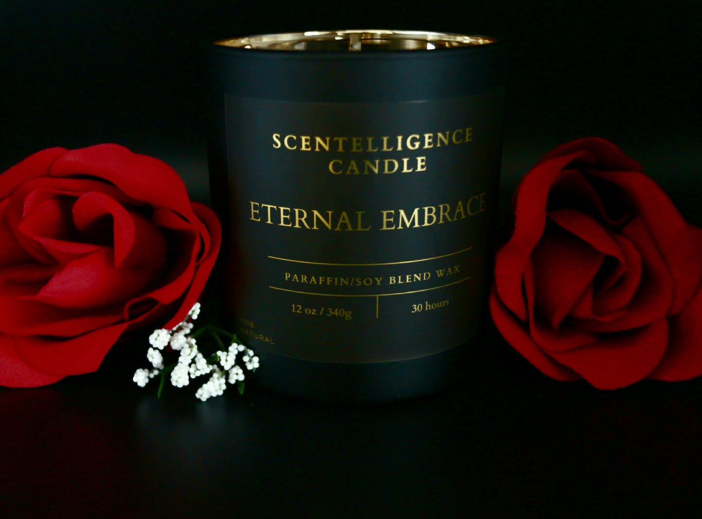 Eternal Embrace Candle – 12oz Hand-Poured | Vanilla, Sandalwood & Amber Paraffin/Soy Blend