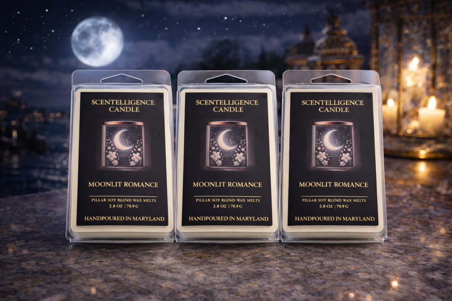 Moonlit Romance Wax Melt – Jasmine, Soft Florals & Powdery Warmth