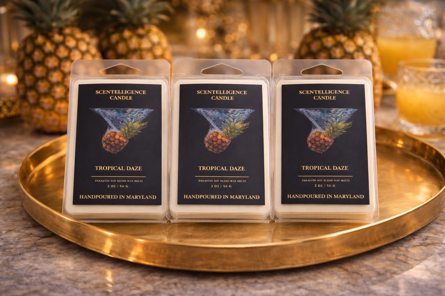 Tropical Daze Wax Melt – Pineapple, Palm & Earthy Spice