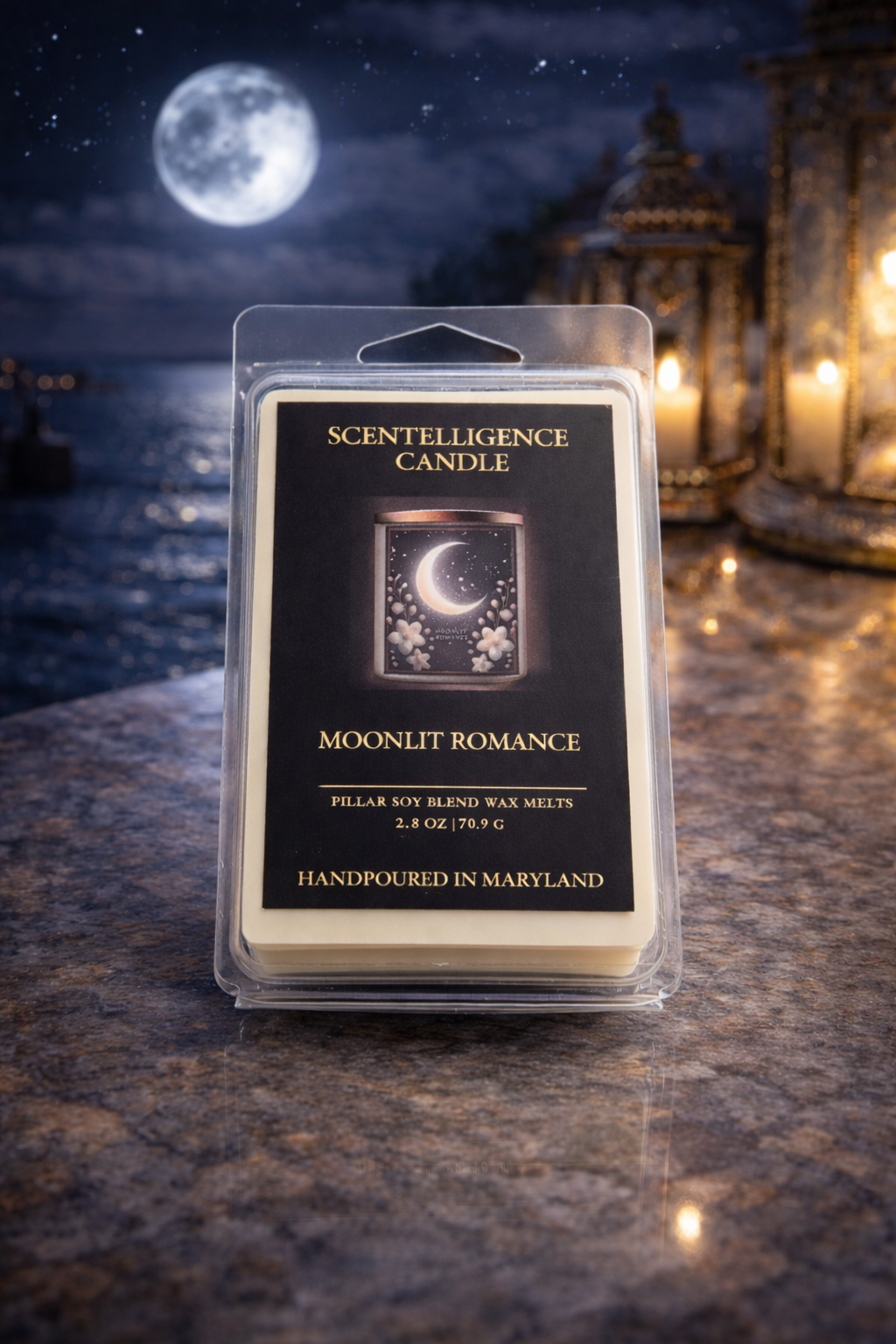 Moonlit Romance Wax Melt – Jasmine, Soft Florals & Powdery Warmth
