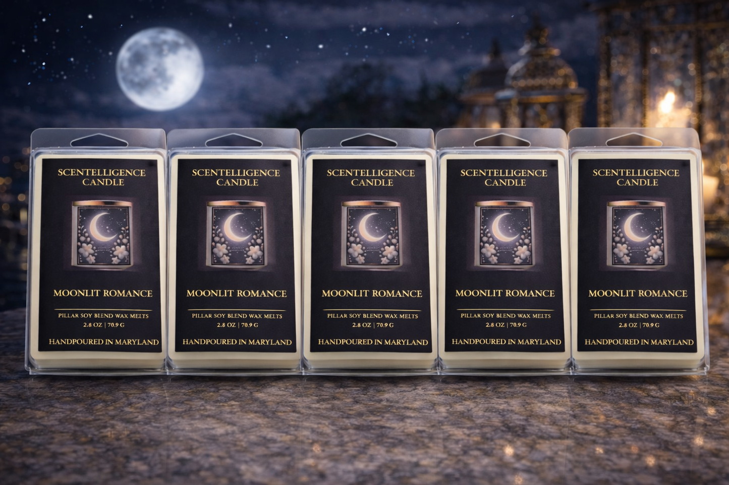 Moonlit Romance Wax Melt – Jasmine, Soft Florals & Powdery Warmth