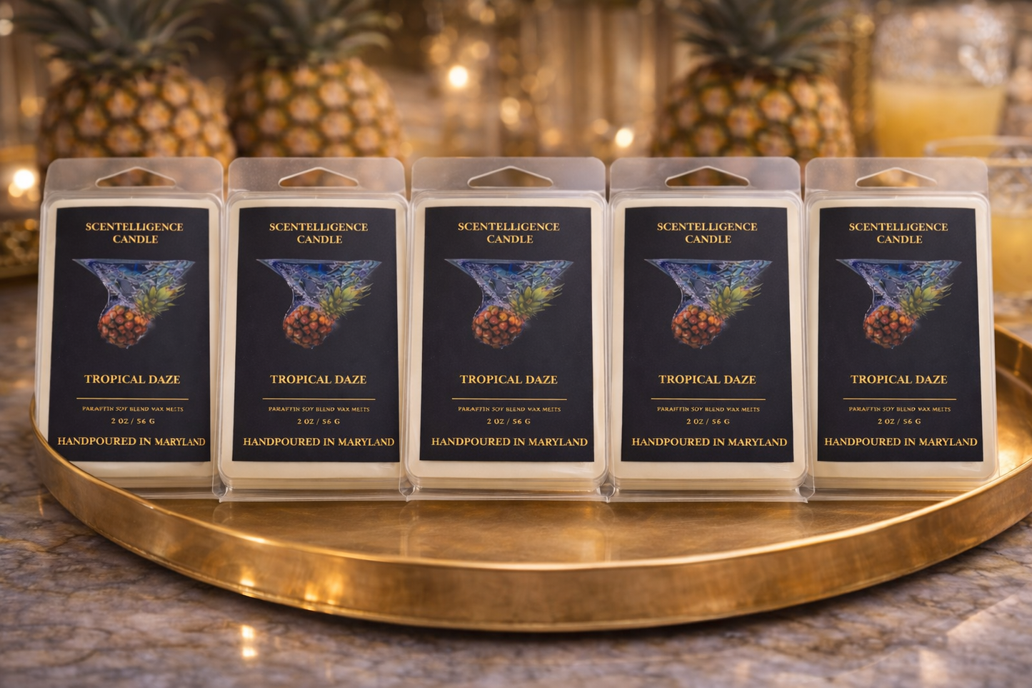 Tropical Daze Wax Melt – Pineapple, Palm & Earthy Spice