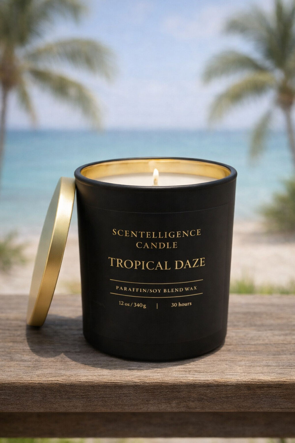 Tropical Daze Candle – 12oz Hand-Poured | Pineapple, Sage & Green Leaves Paraffin/Soy Blend