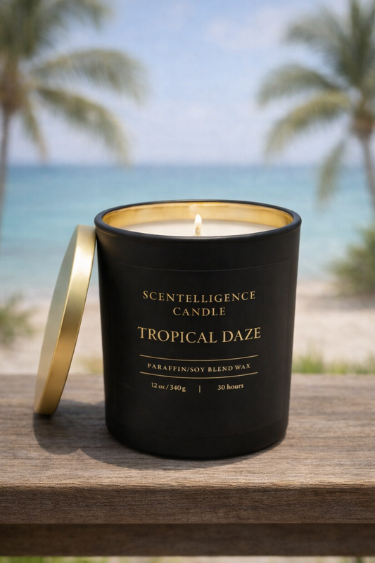 Tropical Daze Candle – 12oz Hand-Poured | Pineapple, Sage & Green Leaves Paraffin/Soy Blend