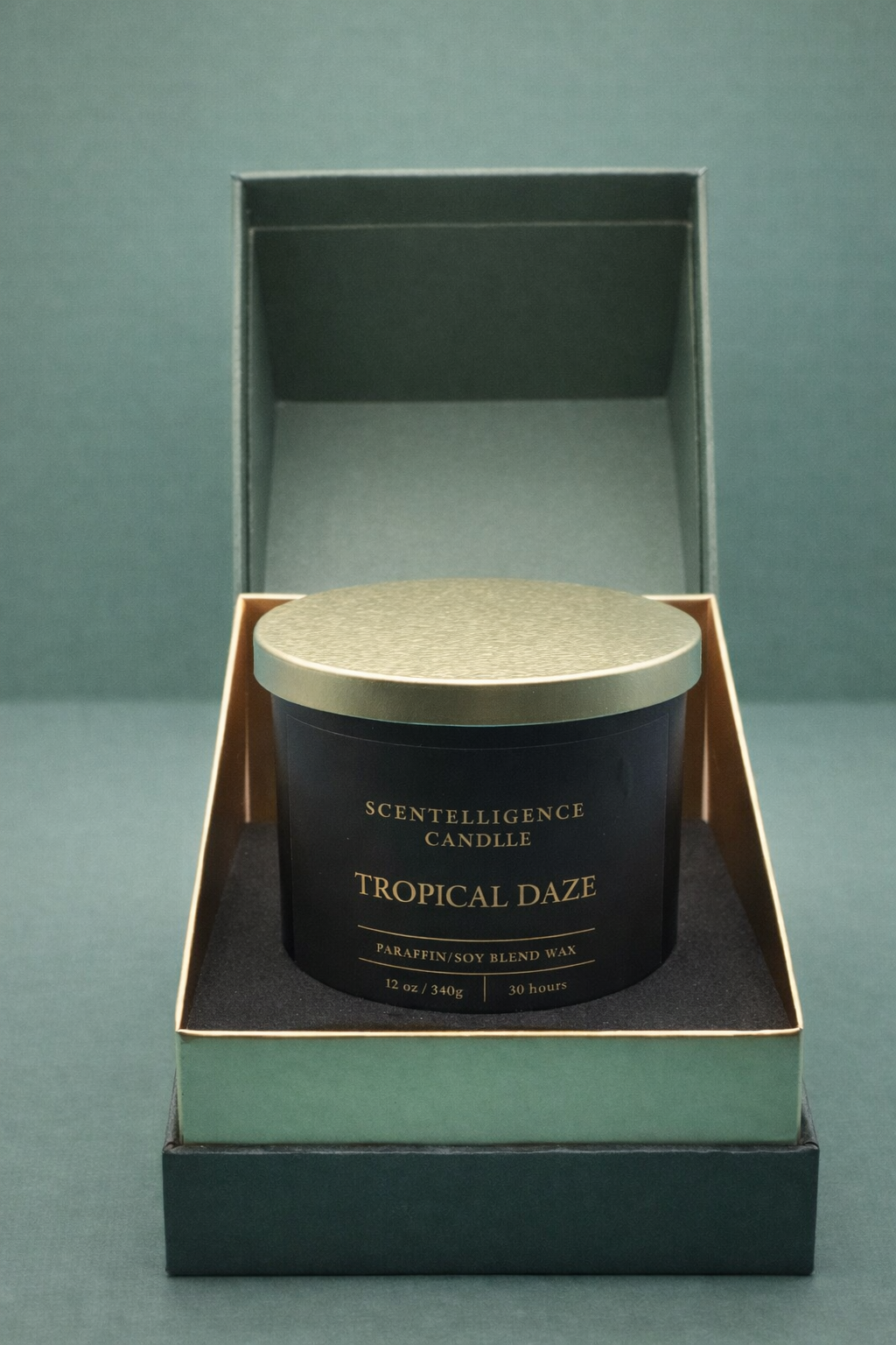 Tropical Daze Candle – 12oz Hand-Poured | Pineapple, Sage & Green Leaves Paraffin/Soy Blend
