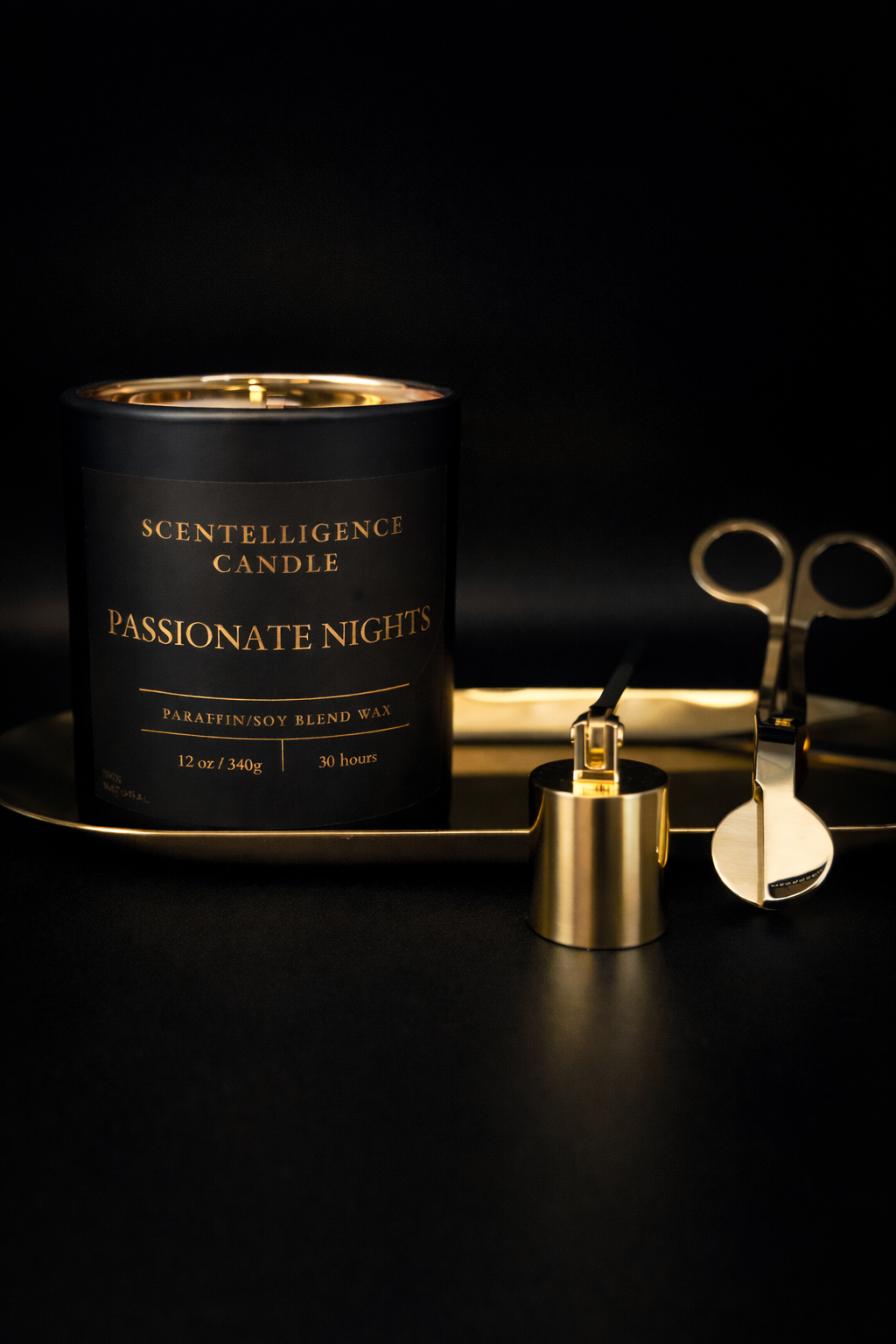 Passionate Nights Candle – 12oz Hand-Poured | Red Currant, Black Pepper & Patchouli Paraffin/Soy Blend