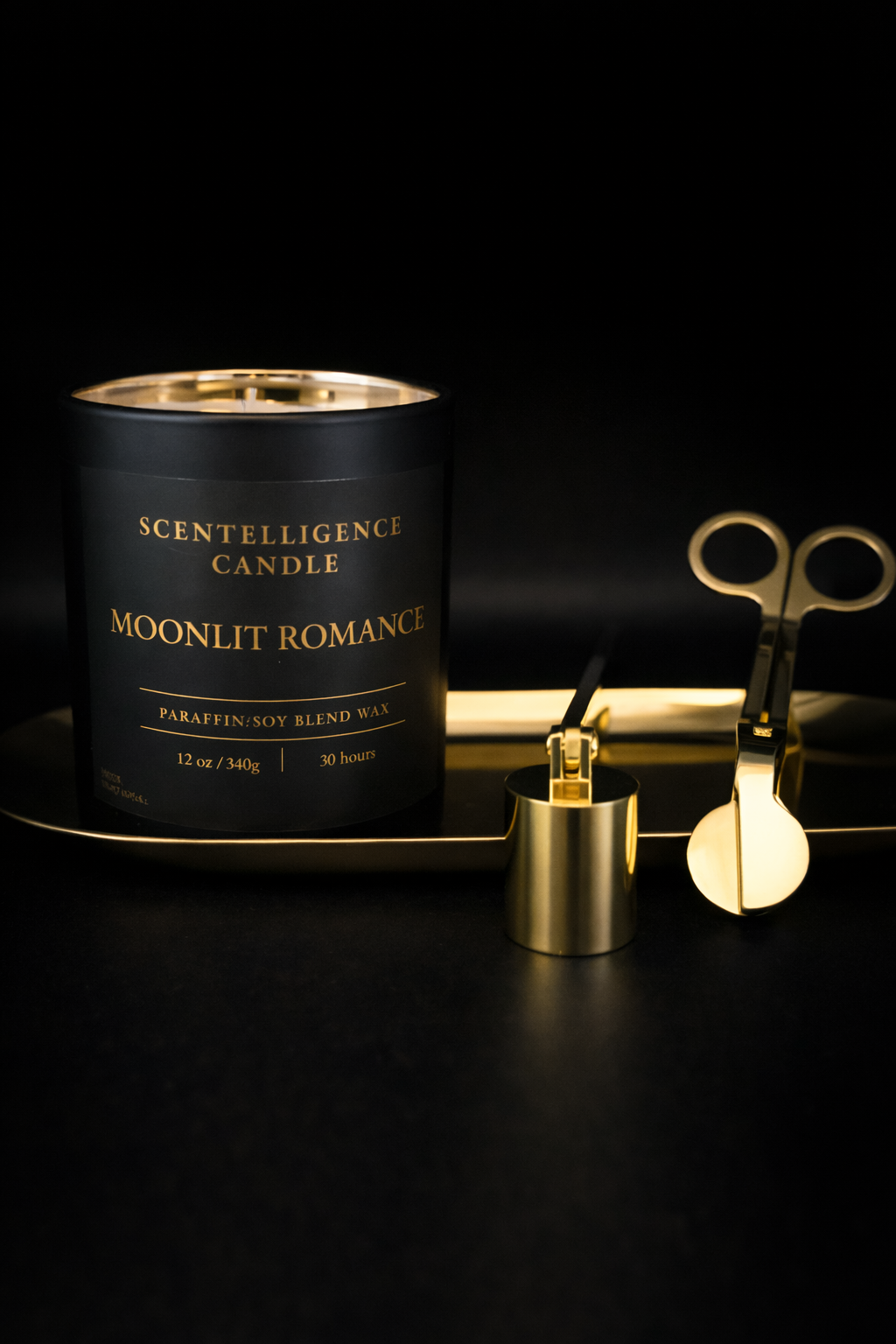 Moonlit Romance Candle – 12oz Hand-Poured | Jasmine & White Musk Paraffin/Soy Blend